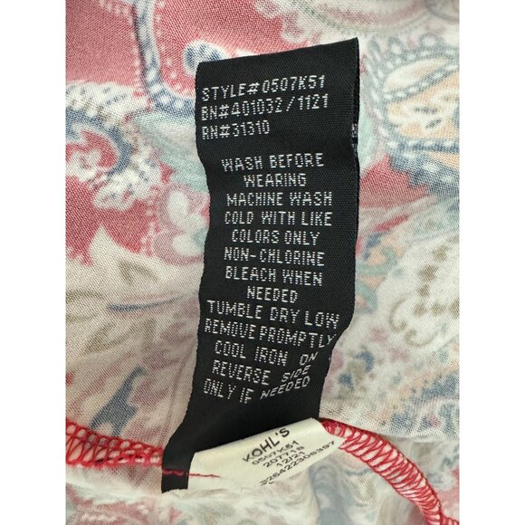 Red Blue Paisley Print Sleeveless Shift Dress w/Pockets Size XXL 2X 20 Plus Size - Picture 7 of 7